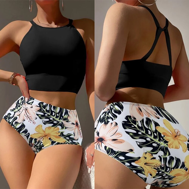 High Waist Bikinis 2023 Mujer Swimwear Women Swimsuit Crop Top Bikini Set Swimming For Bathing Suit Woman Maillot De Bain Femme