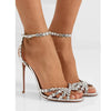 Summer Stiletto Fetish High Heel Sexy Women Luxury Sandal Crystal Ankle Strap Fashion Bridals Evening Party Lady Shoes 29-CHC-26 - Sabreeonline
