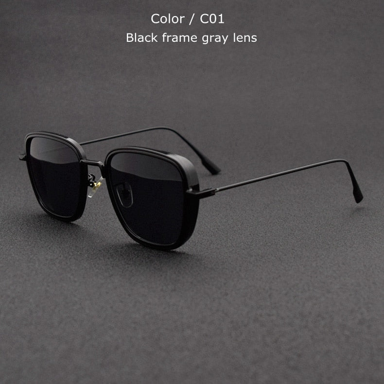 TUZENGYONG Classic Steampunk Sunglasses Fashion Men Women Brand Designer Vintage Square Metal Frame Sun Glasses High Quality - Sabreeonline
