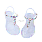 Jelly Diamond Flat Outdoor Sandals - Sabreeonline