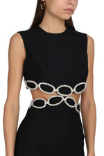 Sexy Backless Cut-Out Diamond Mini Dress