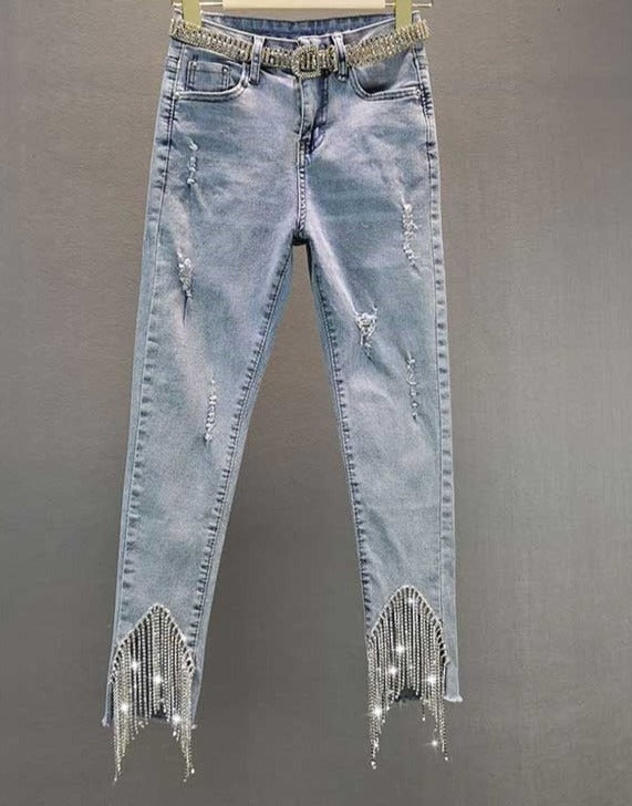 Stretch Slim High Waist Jeans - Sabreeonline
