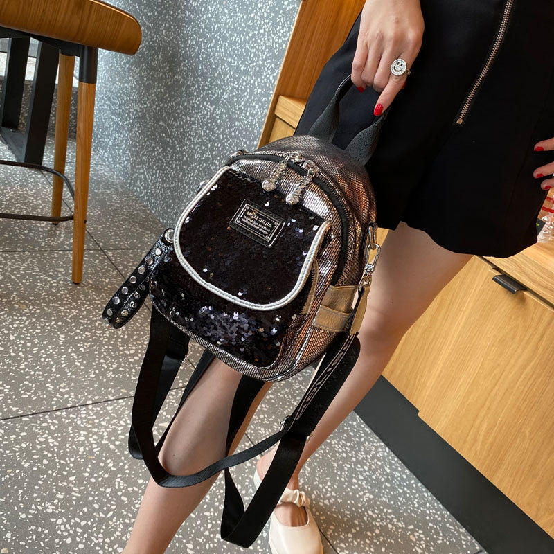 Ita Bag Pack Sequines Women&#39;s Backpack Rivet Luxury Designer  Mini Backpack Women Shoulder Bolsos Travel School Bag Mochila - Sabreeonline