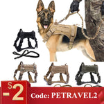 Tactical Dog Harnesses Pet Training Vest Dog Harness And Leash Set For Small Medium Big Dogs Walking Hunting Free Shipping Items - Sabreeonline