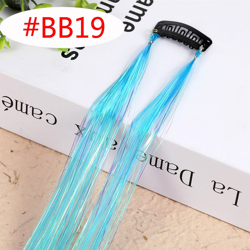 Rainbow Shiny Sparkle Hair Tinsel Kit Women Glitter Hair Extension Hair Bling Dazzles Girls Hippie Braiding Accessories - Sabreeonline