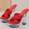Transparent New Fashion Car Model slippers High Heel Waterproof Trolley Model Slippers large size