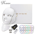 Led Facial Light Mask with Neck Tighten Anti Acne Wrinkle - Sabreeonline