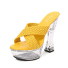 Transparent New Fashion Car Model slippers High Heel Waterproof Trolley Model Slippers large size