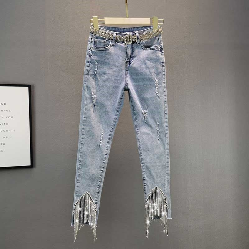 Stretch Slim High Waist Jeans - Sabreeonline