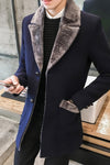 2022 Winter New Casual Windbreaker Men&#39;s Jacket Korean Long Section Large Fur Collar Jacket Men&#39;s Business Casual Warm Wool Coat - Sabreeonline