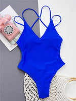 Backless Sexy Swimsuit Pad Beach One Piece Swimwear