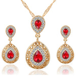 Jewelry Sets Hoop Earrings Necklace and Ring - Sabreeonline
