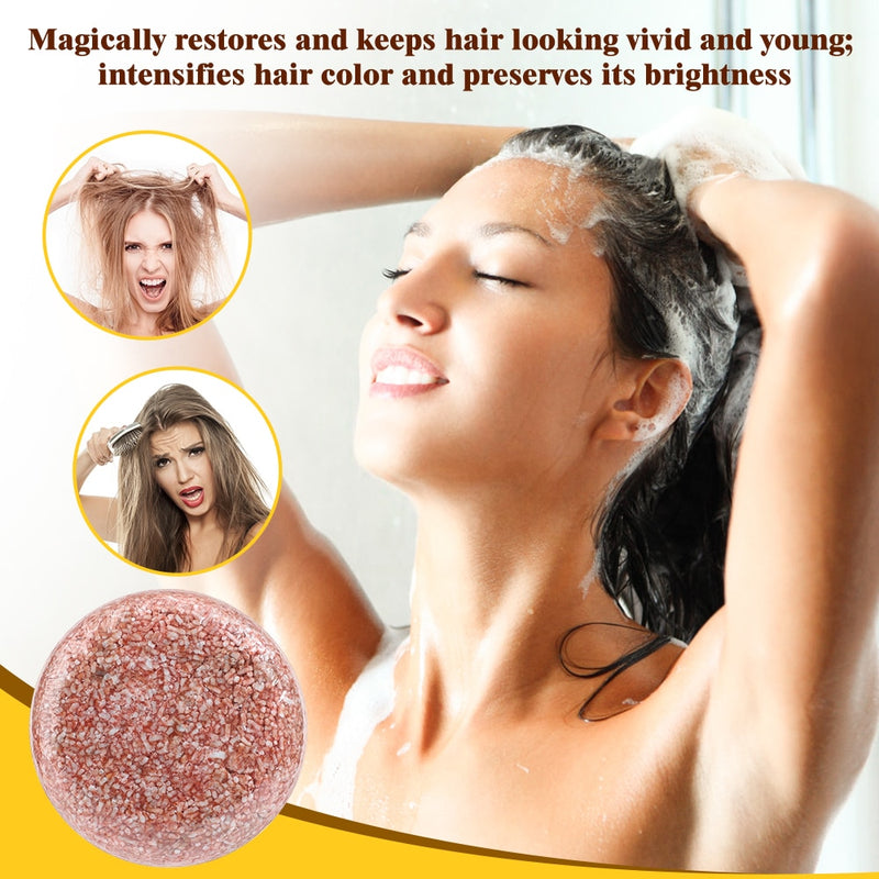 Polygonum Essence Hair Darkening Shampoo Soap Natural Organic Mild Formula Hair Shampoo Gray Hair Reverse Anti Loss Hair Care - Sabreeonline
