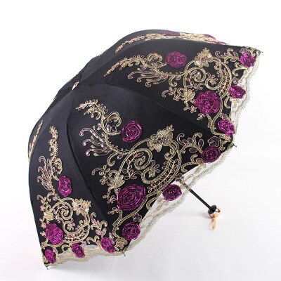 Flower Double Laye Coating Anti UV Umbrella - Sabreeonline