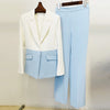 Splicing Color One Button Trousers Pants Formal Suits - Sabreeonline