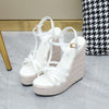 Hemp rope women&#39;s shoes large size wedge heel platform sandals Simple European and American woven large size