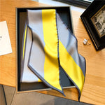 Elegant Print Satin Silk Skinny Scarf - Sabreeonline