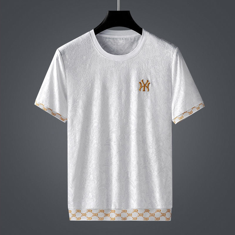 High end European alphabet embroidery T-shirt - Sabreeonline