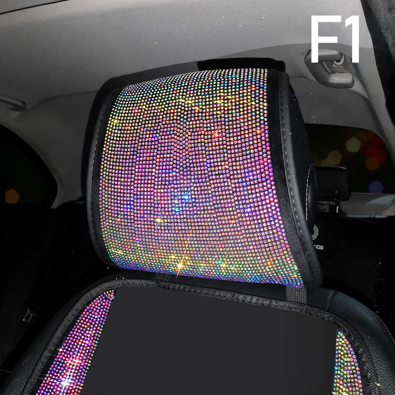Car Diamond-studded Cushion Pink Ice Silk Breathable - Sabreeonline