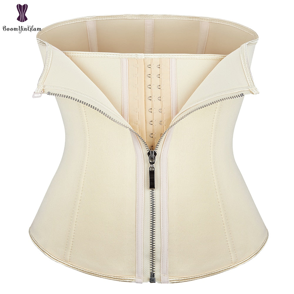 Nude Black Waist Trainer Corset Neoprene Women Waist Protection Bustier Korset Plus Size Korsett Zipper Hooks &amp; Eyes Gorset Hot - Sabreeonline
