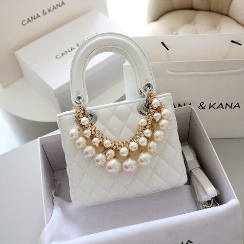 Pearl Handbag Small Fairy Bag 2022 Summer New Style, Fashionable Diana Bag One Shoulder Diagonal Versatile and Fashionable - Sabreeonline