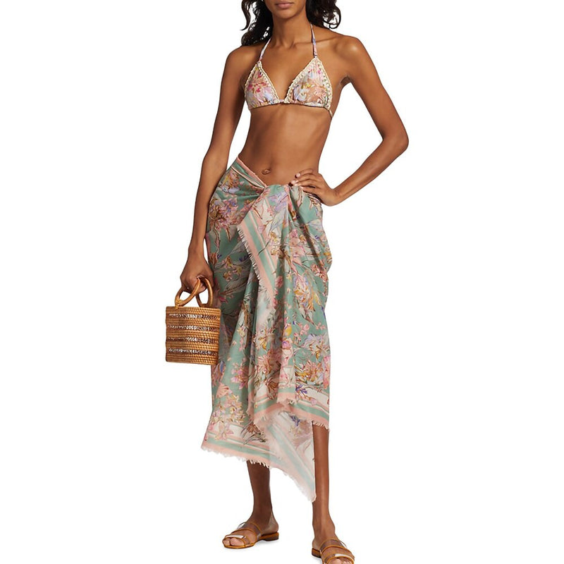 Floral Print Split Swimsuit