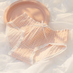 Women&#39;s Cotton Underwear Lovely Girl Bow Panties Sexy Lace Panties Mid Waist Seamless Comfort Briefs Female Lingerie - Sabreeonline