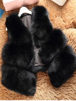 Thick Warm Faux Fox Fur Vest V-Neck - Sabreeonline