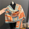 Luxury Brand Winter Cashmere Scarf for Women Fashion Warm Shawls and Wraps Pashmina Neckerchief Poncho Tassel Bufandas Echarpe - Sabreeonline