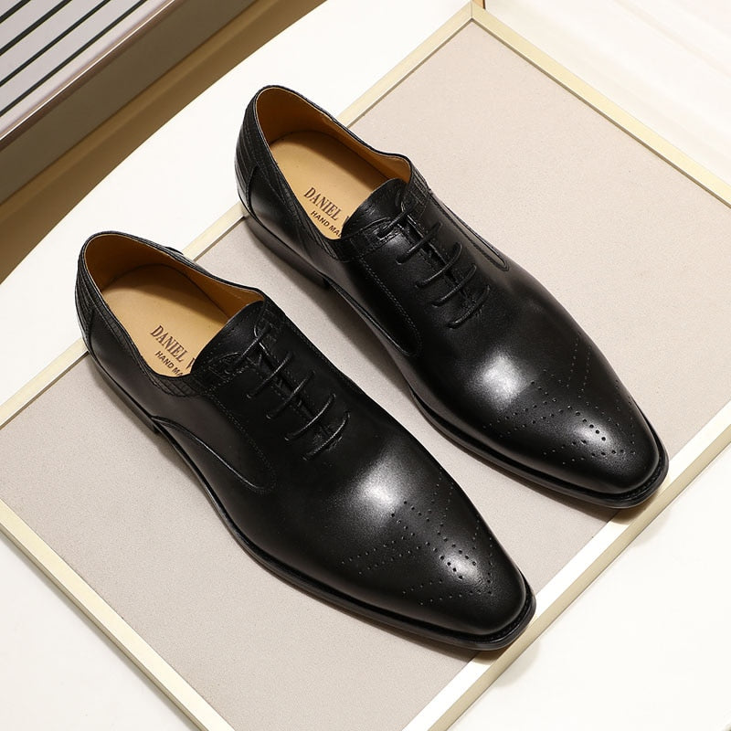 Luxury Lace Up Formal Oxfords Men's Shoes - Sabreeonline