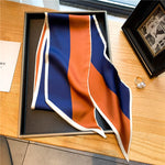 Elegant Print Satin Silk Skinny Scarf - Sabreeonline