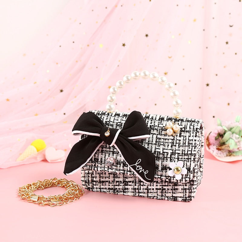 Pearl Portable Cute Princess Little Girl Bow Children - Sabreeonline
