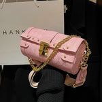 Small Barrel Shaped Leather Handbag - Sabreeonline