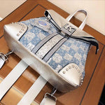Women Backpack Fashion Denim Backpack Vintage Backpacks Anti-theft Travel Bag Casual Multifunctional Female Shoulder Bag Mochila - Sabreeonline