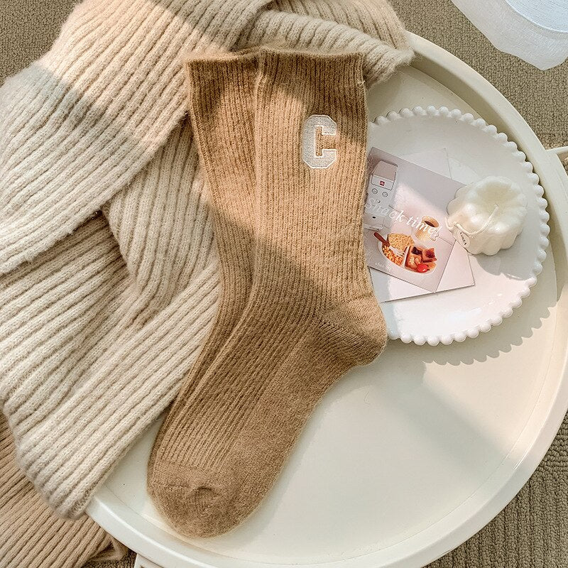 Fashion Medium Tube Cashmere Socks - Sabreeonline