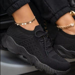 Women Mesh Breathable Casual Sneakers Lace-up Vulcanized Shoes Ladies Platform Sneakers Female Shoes Plus Size Zapatos De Mujer - Sabreeonline