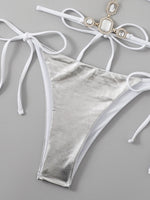 Silver Metallic Bikini Set