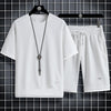 Men's Two-Piece Set Linen Casual T-Shirt and Shorts - Sabreeonline