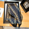 Elegant Print Satin Silk Skinny Scarf - Sabreeonline