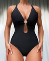 New Ring Linked Plunging One Piece Swimsuit