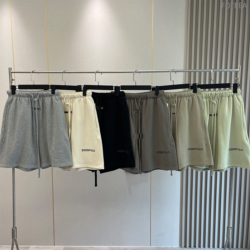 FW21 New Men&#39;s Essentials Summer Shorts Reflective Letter Streetwear Hip Hop Quick-Drying And Breathable Cotton Sports Shorts - Sabreeonline