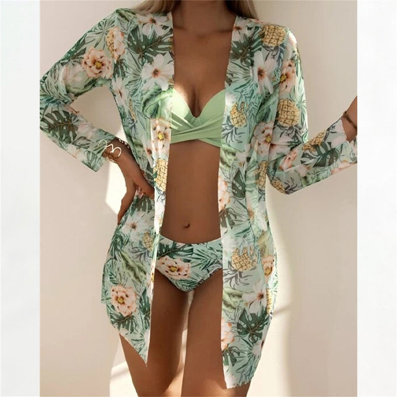 Floral Print Bikinis Set - Sabreeonline