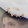 Four-leaf clover Roman alphabet animal micro-inlaid zircon titanium steel bracelet fashion jewelry for woman - Sabreeonline