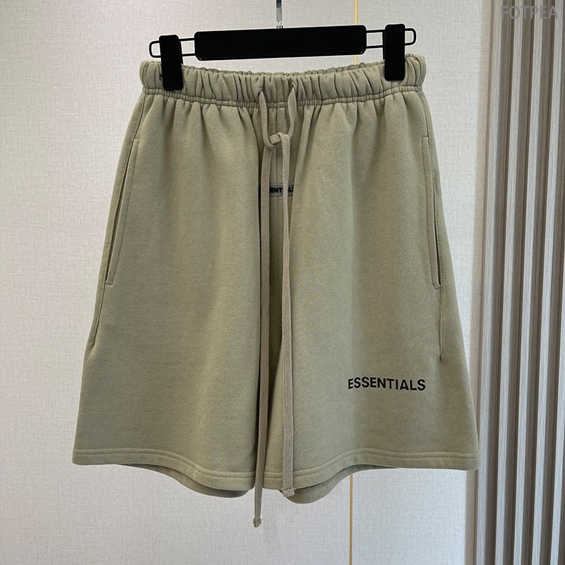 FW21 New Men&#39;s Essentials Summer Shorts Reflective Letter Streetwear Hip Hop Quick-Drying And Breathable Cotton Sports Shorts - Sabreeonline