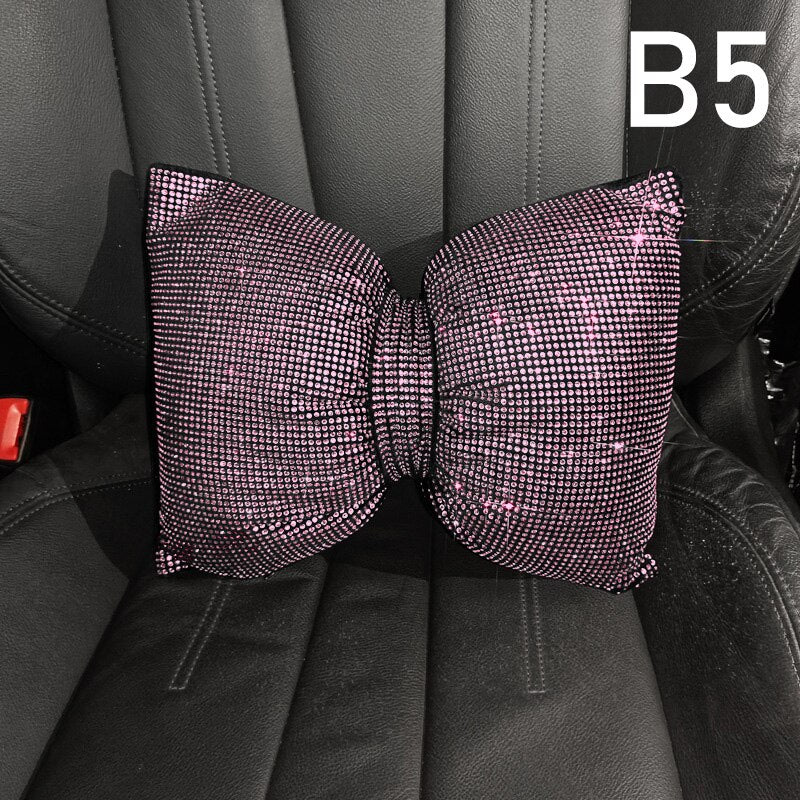 Car Diamond-studded Cushion Pink Ice Silk Breathable - Sabreeonline
