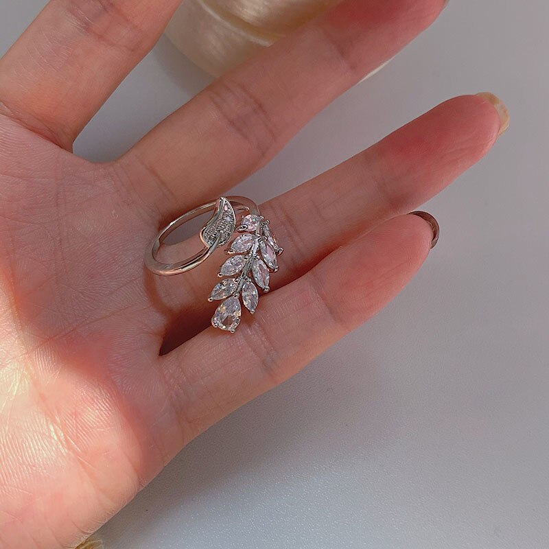 Luxury Water Drop Zirconia Adjustable Open Rings - Sabreeonline