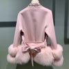New Style ladies Real Fox Fur Coat Winter Women handmade crystal beaded  Cardigan Jacket blended fur coats     NQ01 - Sabreeonline
