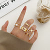 LATS 7pcs Fashion Jewelry Rings Set Round Opening Finger Ring for Girl - Sabreeonline