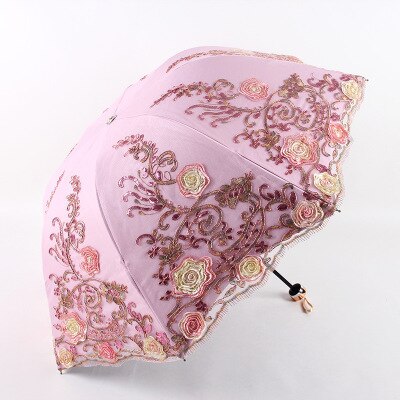 Flower Double Laye Coating Anti UV Umbrella - Sabreeonline