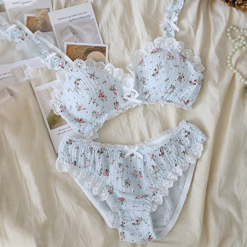 Floral Cotton Set Underwear - Sabreeonline